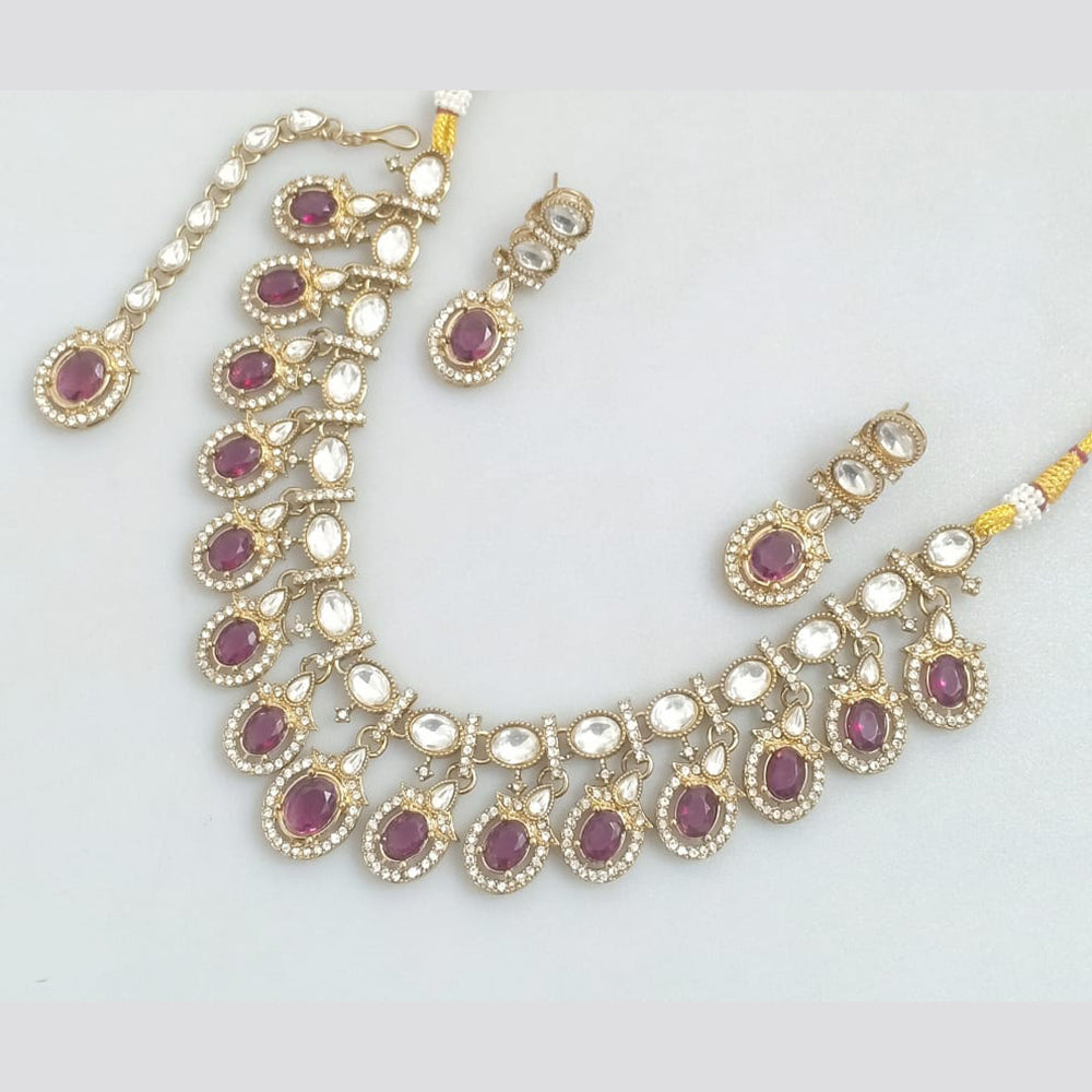 Rajwadi Collection Crystal And Austrian Stone Necklace Set