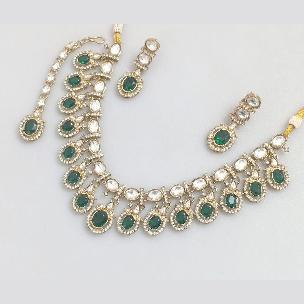 Rajwadi Collection Crystal And Austrian Stone Necklace Set