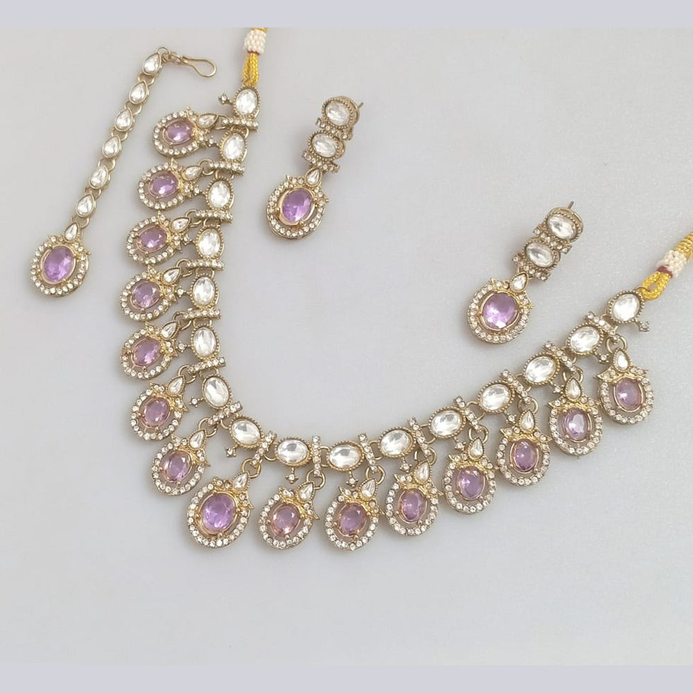 Rajwadi Collection Crystal And Austrian Stone Necklace Set