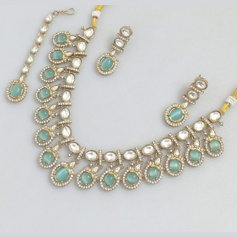 Rajwadi Collection Crystal And Austrian Stone Necklace Set