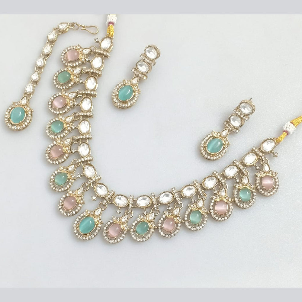 Rajwadi Collection Crystal And Austrian Stone Necklace Set
