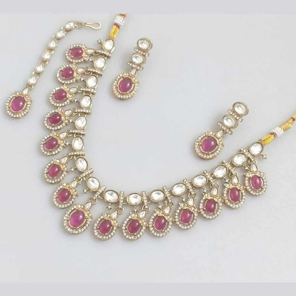 Rajwadi Collection Crystal And Austrian Stone Necklace Set