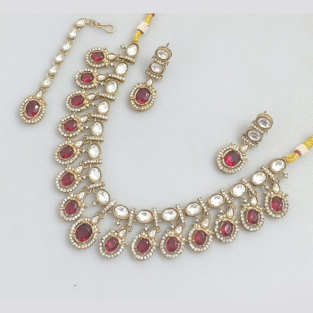 Rajwadi Collection Crystal And Austrian Stone Necklace Set
