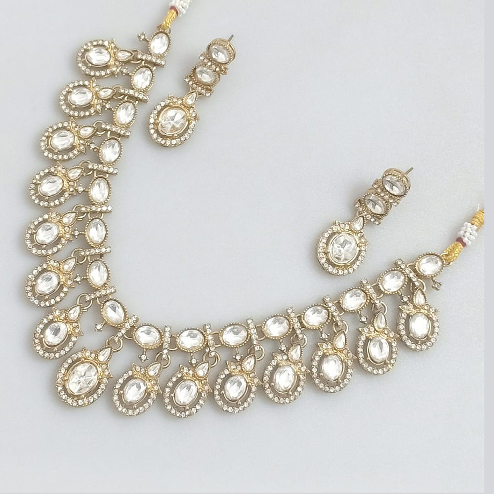 Rajwadi Collection Crystal And Austrian Stone Necklace Set