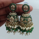 Rajwadi Collection Crystal Stone And Beads Jhumki Earrings