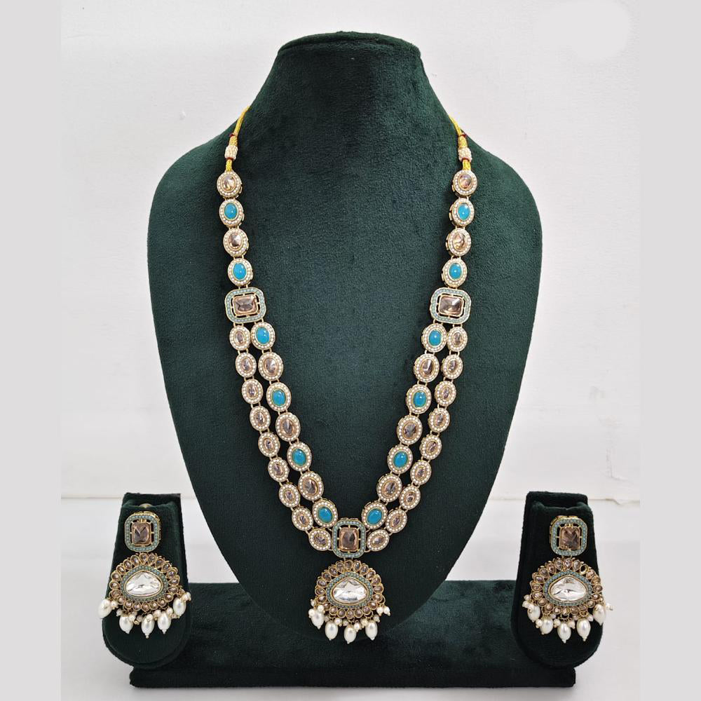 Rajwadi Collection Polki Kundan Stone Necklace Set