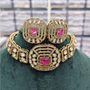 Rajwadi Collection Imperial Glow Kundan And Resin Stone Choker Necklace Set 