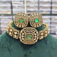 Rajwadi Collection Imperial Glow Kundan And Resin Stone Choker Necklace Set