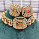 Rajwadi Collection Imperial Glow Kundan And Resin Stone Choker Necklace Set