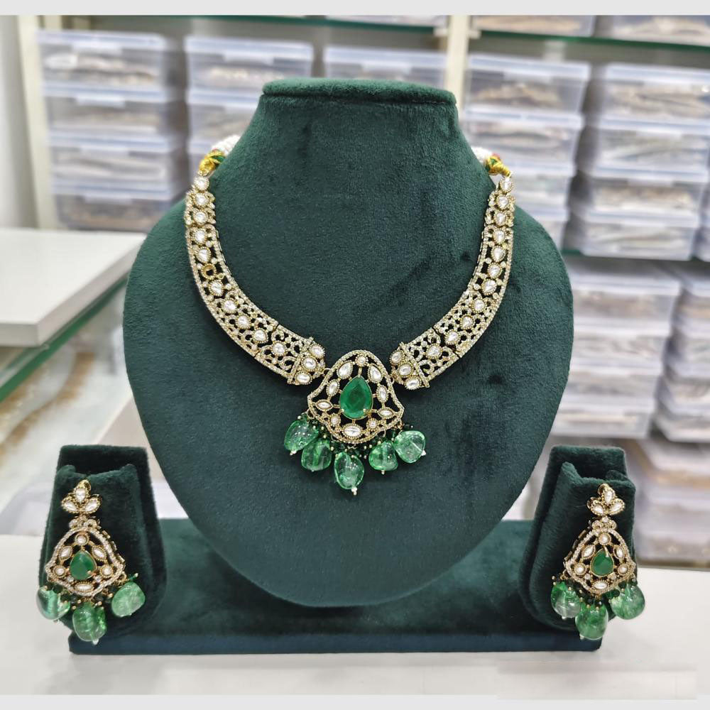 Rajwadi Collection Royal Grace Redefined  Kundan And Beads Necklace Set