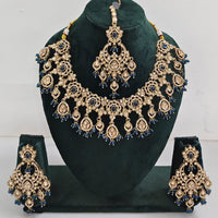 Rajwadi Collection Traditional Luxe Crystal Stone And Beads Necklace Set