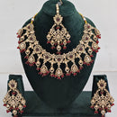 Rajwadi Collection Traditional Luxe Crystal Stone And Beads Necklace Set