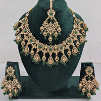 Rajwadi Collection Traditional Luxe Crystal Stone And Beads Necklace Set