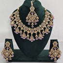 Rajwadi Collection Traditional Luxe Crystal Stone And Beads Necklace Set