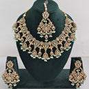 Rajwadi Collection Traditional Luxe Crystal Stone And Beads Necklace Set