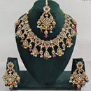 Rajwadi Collection Traditional Luxe Crystal Stone And Beads Necklace Set