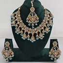 Rajwadi Collection Traditional Luxe Crystal Stone And Beads Necklace Set