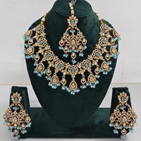 Rajwadi Collection Traditional Luxe Crystal Stone And Beads Necklace Set
