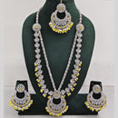 Rajwadi Collection Antique Look Rani Haar Set with Rhodium Finish