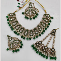 Rajwadi Collection Royal Austrian Stone Beads And Pearl Necklace Set