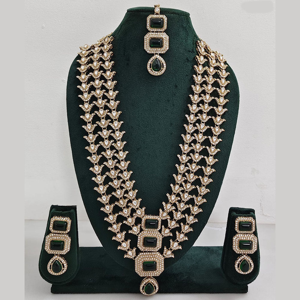 Rajwadi Collection Kundan Multi Layer Long Necklace Set