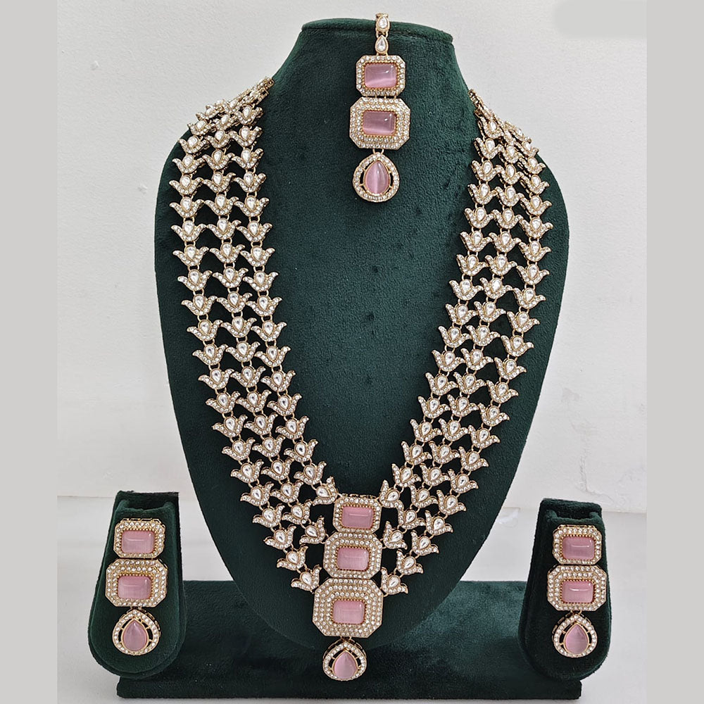 Rajwadi Collection Kundan Multi Layer Long Necklace Set