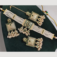 Rajwadi Collection Pearl Detaling Traditional Choker Necklace Set