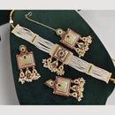 Rajwadi Collection Pearl Detaling Traditional Choker Necklace Set