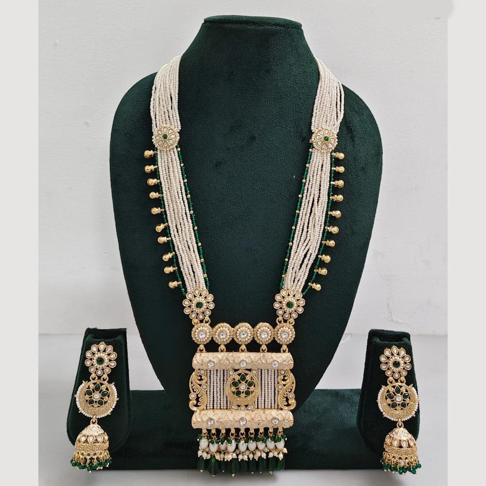 Rajwadi Collection Pearl Detaling  Long Necklace Set