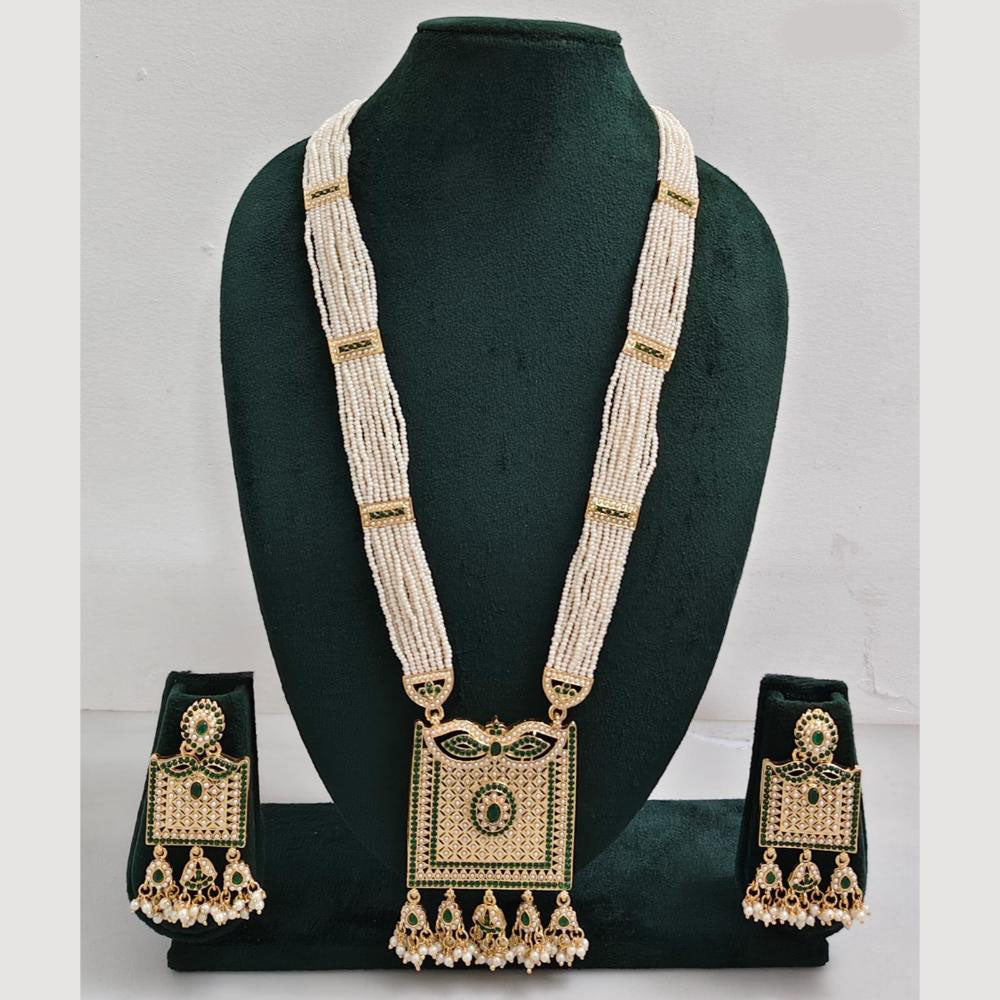 Rajwadi Collection Pearl Detaling  Long Necklace Set