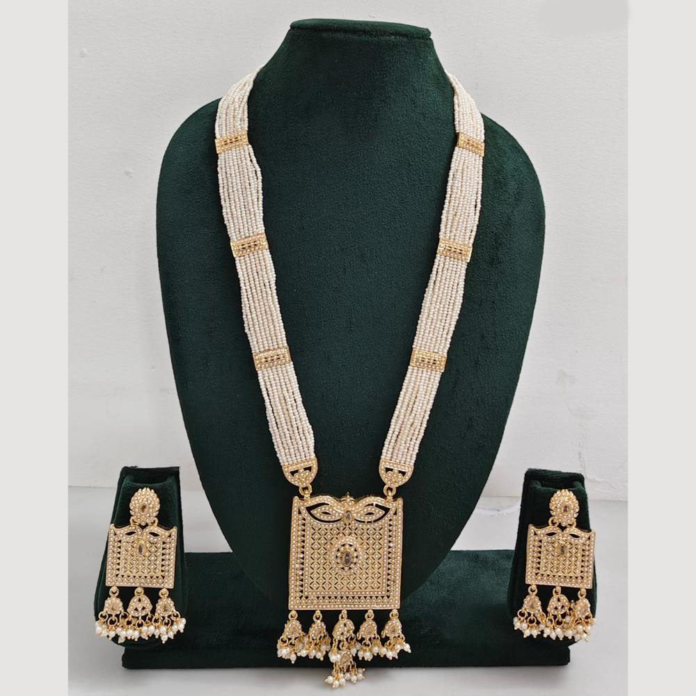 Rajwadi Collection Pearl Detaling  Long Necklace Set