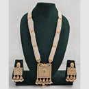 Rajwadi Collection Pearl Detaling  Long Necklace Set