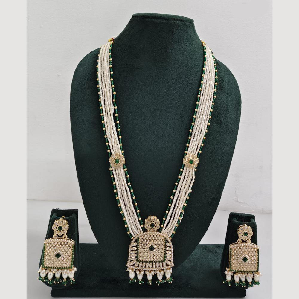 Rajwadi Collection Pearl Detaling  Long Necklace Set