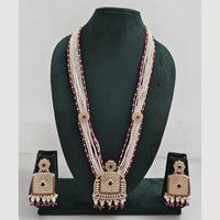 Rajwadi Collection Pearl Detaling  Long Necklace Set