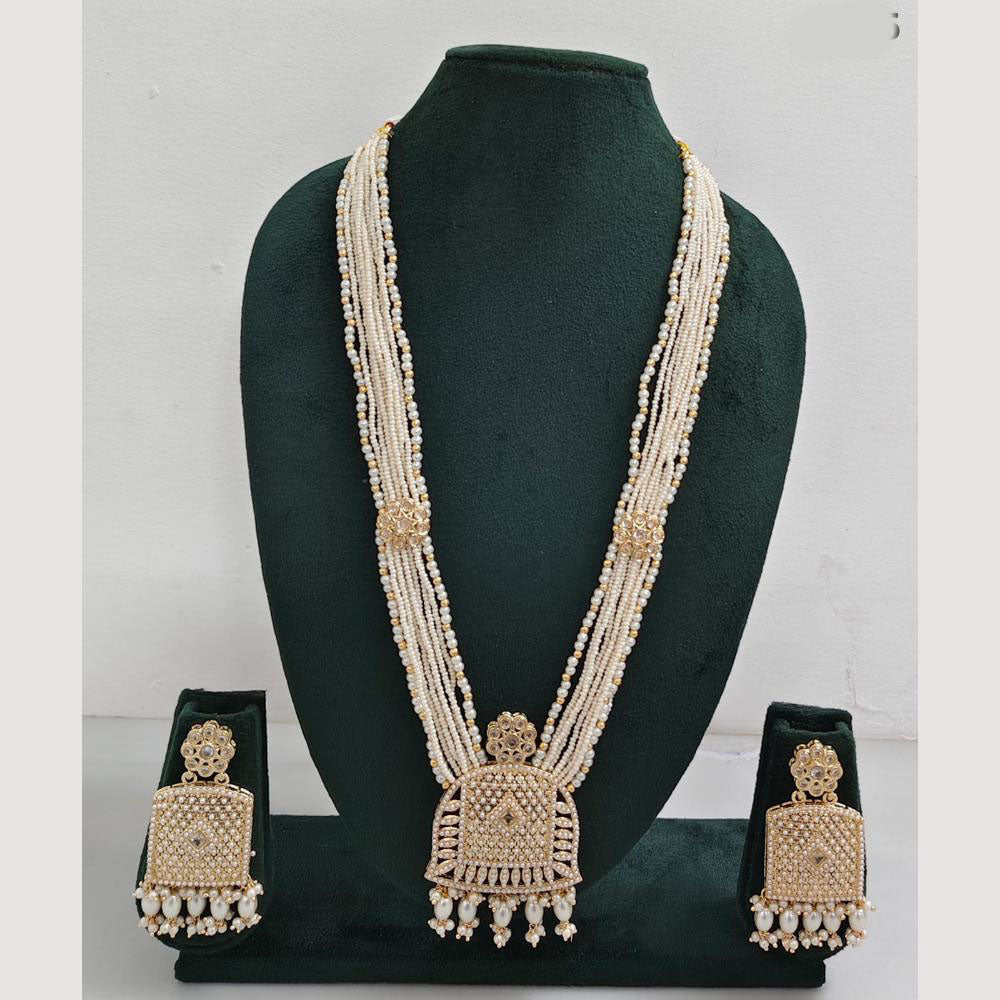 Rajwadi Collection Pearl Detaling  Long Necklace Set