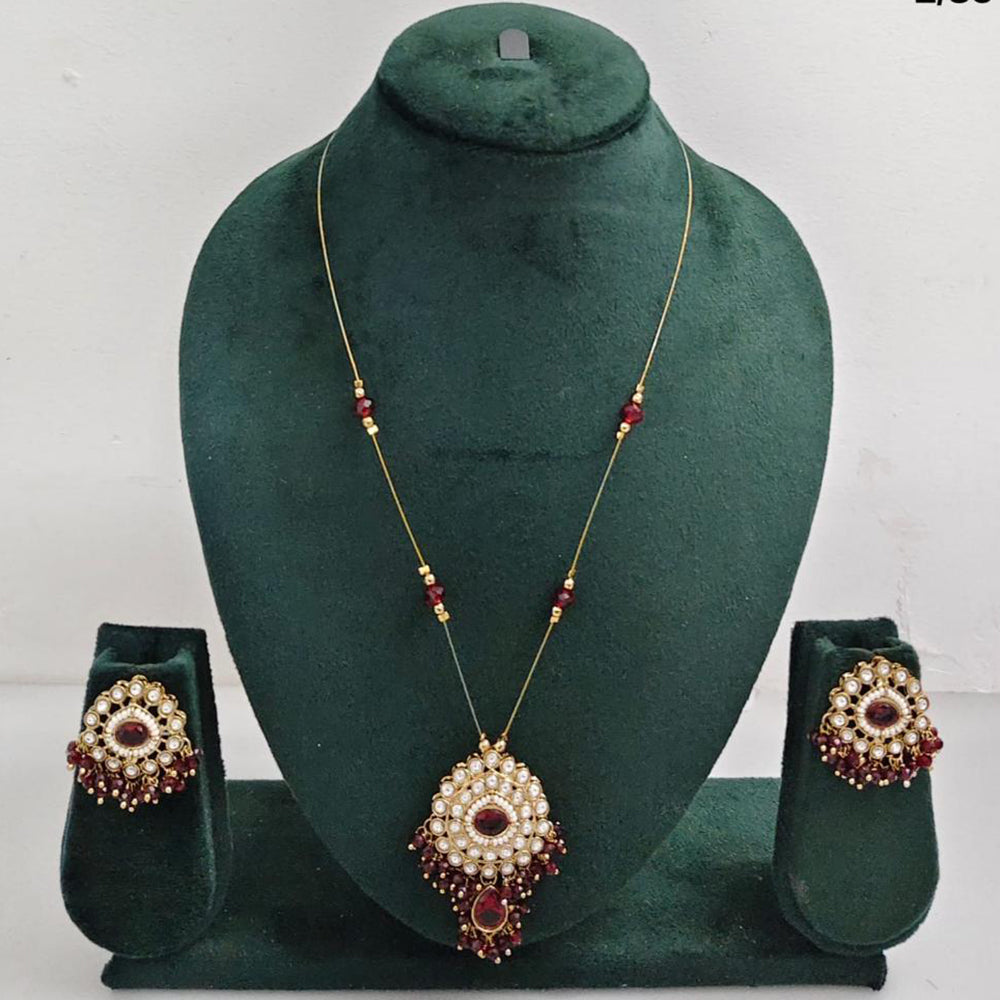 Rajwadi Collection Royal Austrian Stone And Beaded Long Necklace Set
