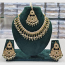 Rajwadi Collection Antique Finish Crystal Stone And Pearl Beads Necklace Set