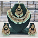 Rajwadi Collection Antique Finish Crystal Stone And Pearl Beads Necklace Set