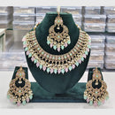 Rajwadi Collection Antique Finish Crystal Stone And Pearl Beads Necklace Set