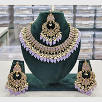 Rajwadi Collection Antique Finish Crystal Stone And Pearl Beads Necklace Set