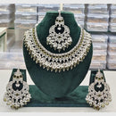 Rajwadi Collection Antique Finish Crystal Stone And Pearl Beads Necklace Set