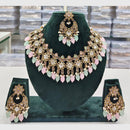 Rajwadi Collection Antique Finish Crystal Stone And Pearl Beads Necklace Set