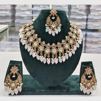 Rajwadi Collection Antique Finish Crystal Stone And Pearl Beads Necklace Set