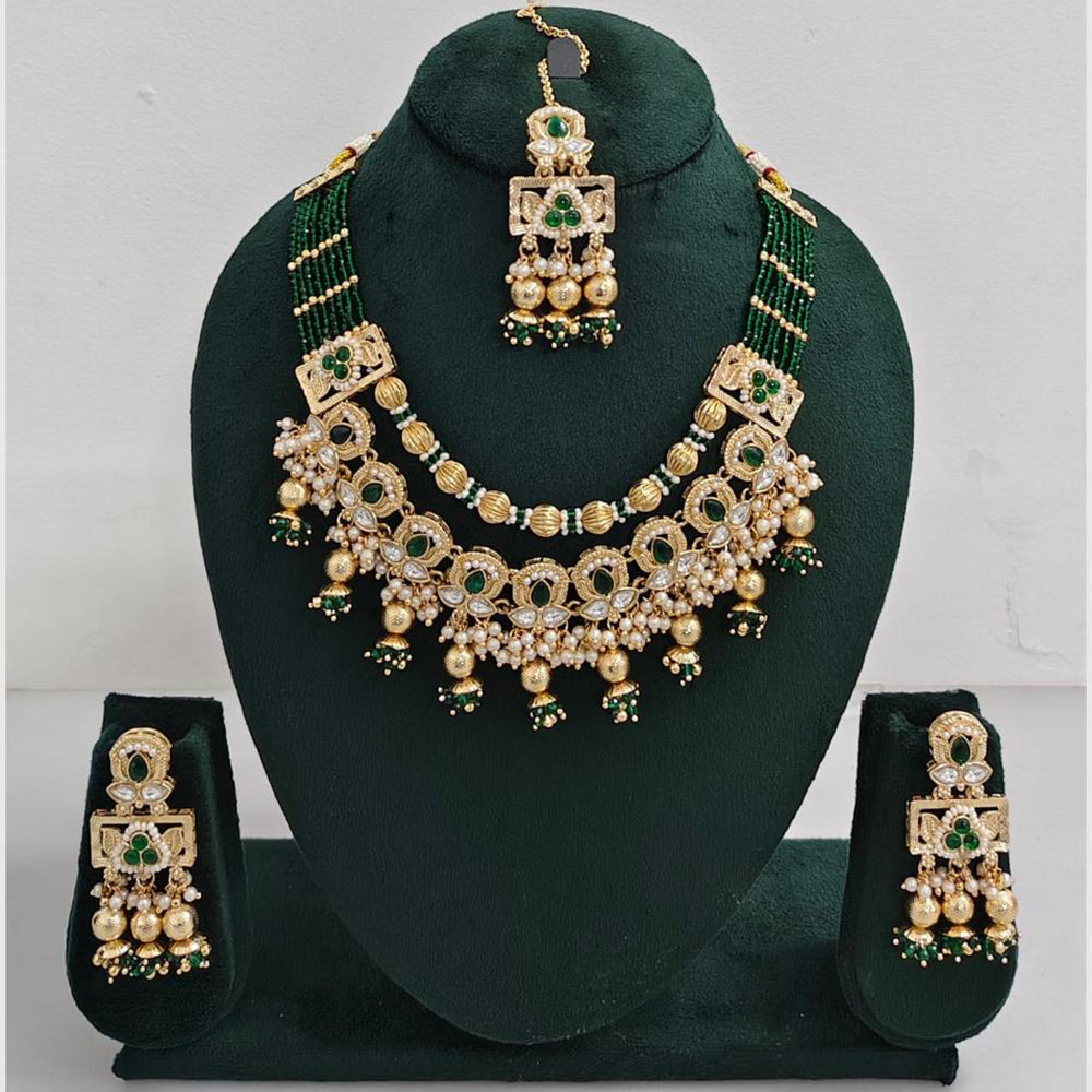 Rajwadi Collection Traditional Kundan And Pearl Necklace Set