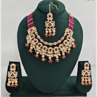 Rajwadi Collection Traditional Kundan And Pearl Necklace Set
