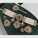 Rajwadi Collection Kundan Pearl And Beads Choker Necklace Set