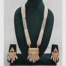 Rajwadi Collection Designer Crystal Stone Pearl Long Necklace Jewellery Set