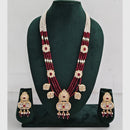 Rajwadi Collection Luxurious Crystal And Beads Meenakari Long Necklace Set
