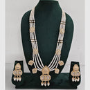 Rajwadi Collection Luxurious Crystal And Beads Meenakari Long Necklace Set