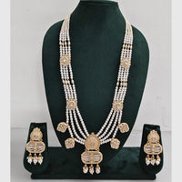 Rajwadi Collection Luxurious Crystal And Beads Meenakari Long Necklace Set